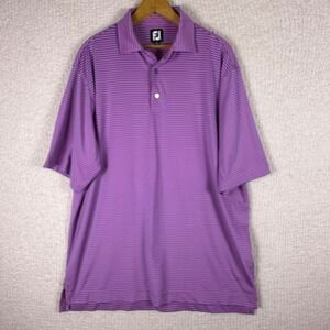FootJoy Golf Polo Shirt‎ Mens XL Purple Pink Striped Short Sleeve